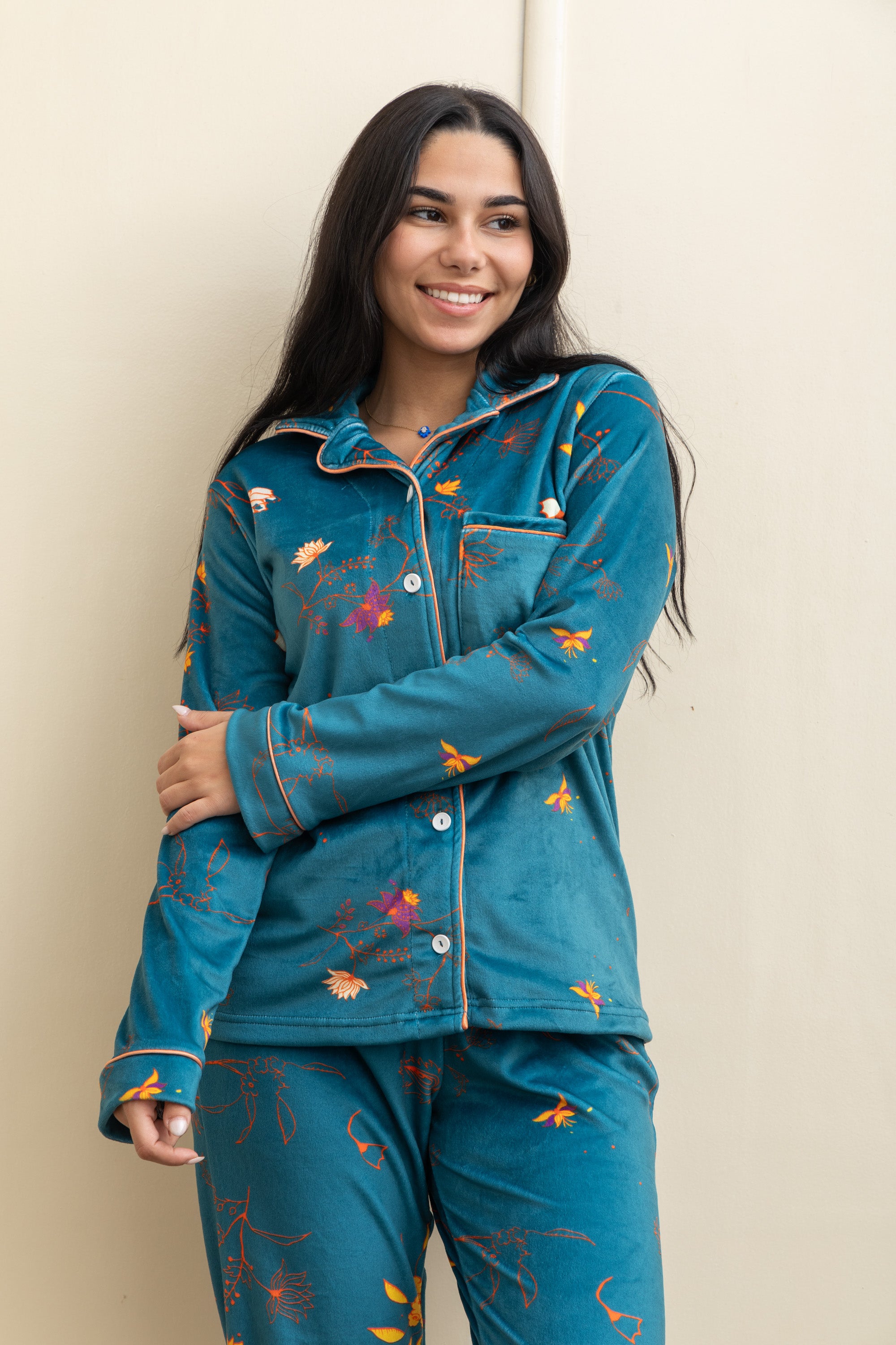Image of Aqua Velvet-Touch Pajama - Sweet Dreams